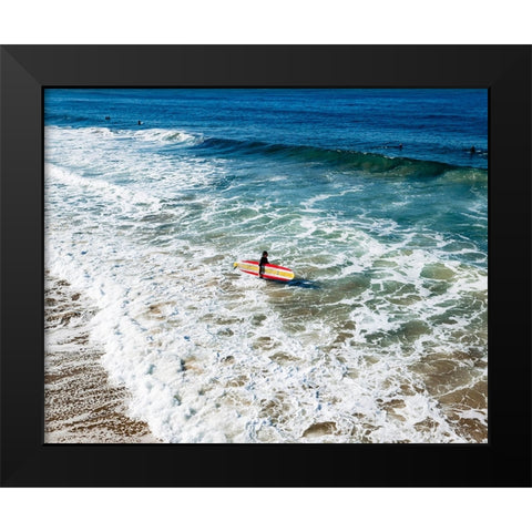 The Surfer Black Modern Wood Framed Art Print by Malone, Will