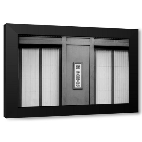 No Parking BW Black Modern Wood Framed Art Print with Double Matting by Malone, Will