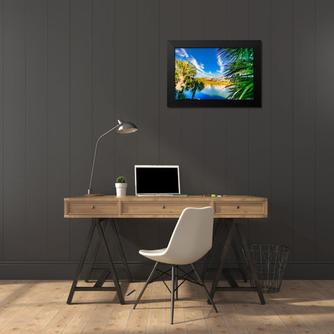 Cascades 2 Black Modern Wood Framed Art Print by Malone, Will