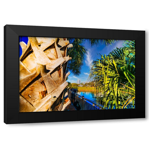 Cascades 3 Black Modern Wood Framed Art Print by Malone, Will