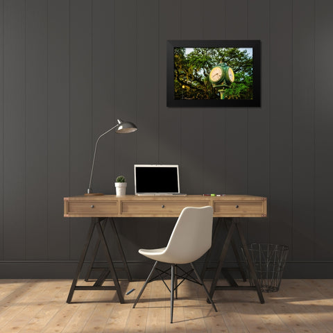 Chain of Parks Clock Black Modern Wood Framed Art Print by Malone, Will