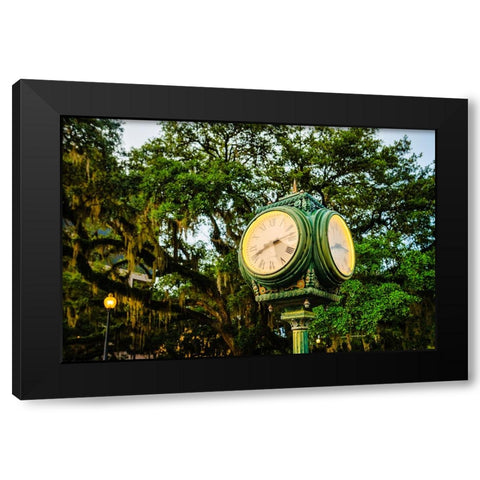 Chain of Parks Clock Black Modern Wood Framed Art Print by Malone, Will