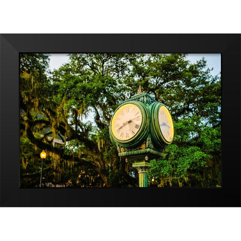 Chain of Parks Clock Black Modern Wood Framed Art Print by Malone, Will
