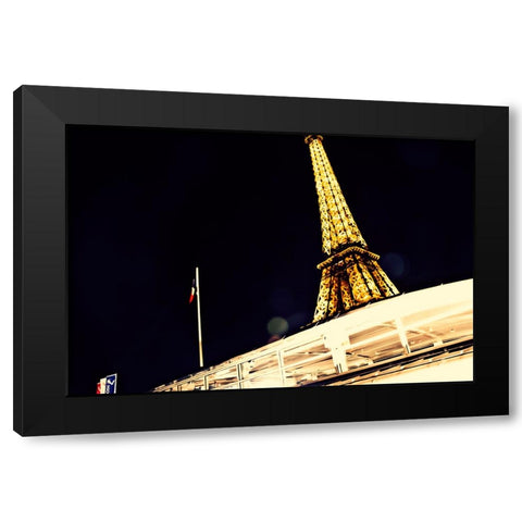 Eiffel Tower Black Modern Wood Framed Art Print by Malone, Will