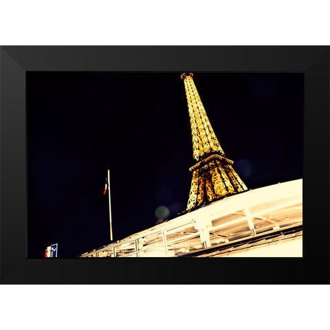 Eiffel Tower Black Modern Wood Framed Art Print by Malone, Will