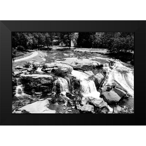 Falls Park BW Black Modern Wood Framed Art Print by Malone, Will