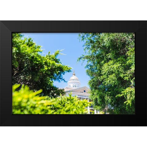 Henderson County Courthouse 2 Black Modern Wood Framed Art Print by Malone, Will