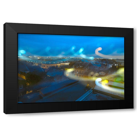 New Orleans at Night Black Modern Wood Framed Art Print with Double Matting by Malone, Will