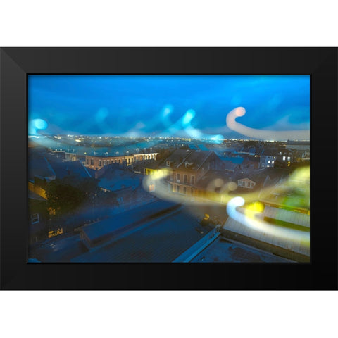 New Orleans at Night Black Modern Wood Framed Art Print by Malone, Will