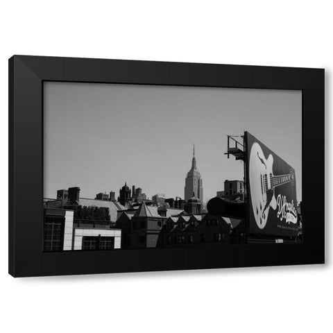 Sky Guitar Black Modern Wood Framed Art Print with Double Matting by Malone, Will