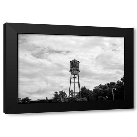 Vintage Watertower Black Modern Wood Framed Art Print by Malone, Will