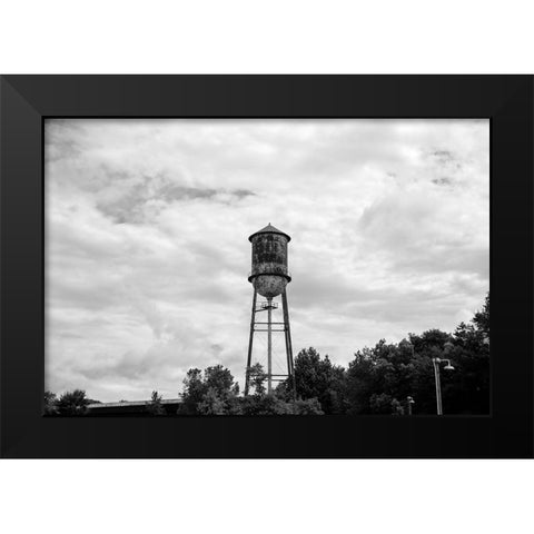 Vintage Watertower Black Modern Wood Framed Art Print by Malone, Will