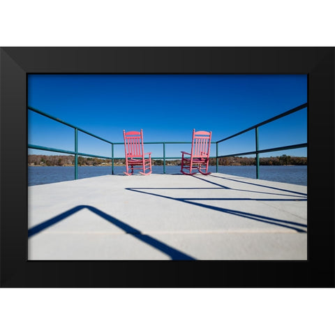 Pink Chairs Black Modern Wood Framed Art Print by Malone, Will