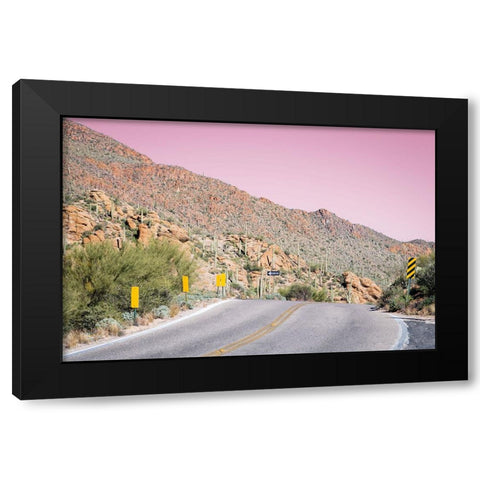 Desert Road Trip Black Modern Wood Framed Art Print with Double Matting by Malone, Will