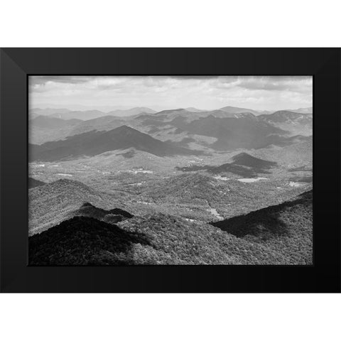 Monochrome Mountains Black Modern Wood Framed Art Print by Malone, Will