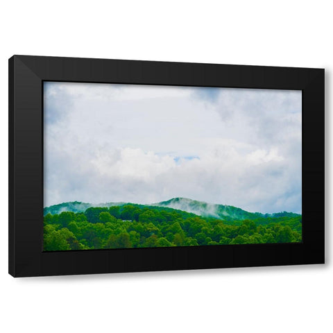 Mountain Top Green Black Modern Wood Framed Art Print by Malone, Will