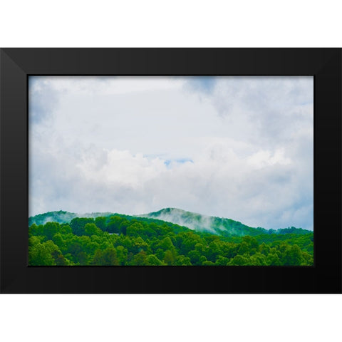 Mountain Top Green Black Modern Wood Framed Art Print by Malone, Will
