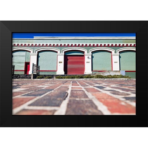 Red Garage  Black Modern Wood Framed Art Print by Malone, Will