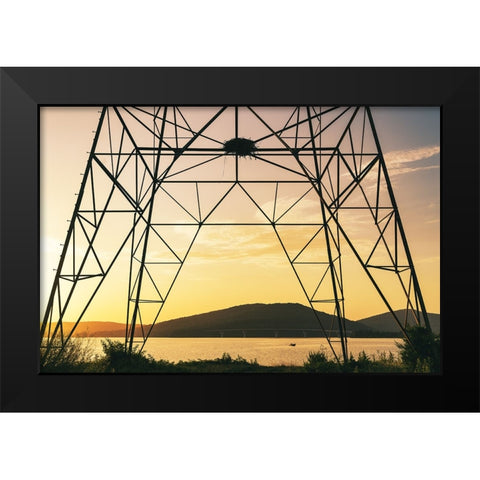 Alabama Line 2 Black Modern Wood Framed Art Print by Malone, Will