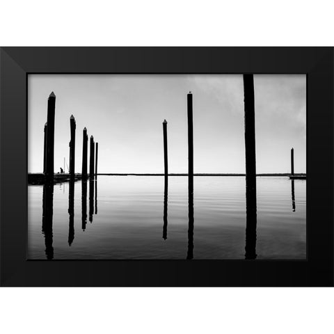Calm Waters Black Modern Wood Framed Art Print by Malone, Will