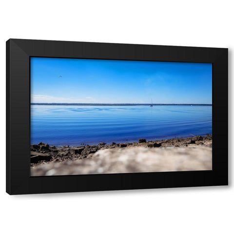 Ripples Black Modern Wood Framed Art Print by Malone, Will