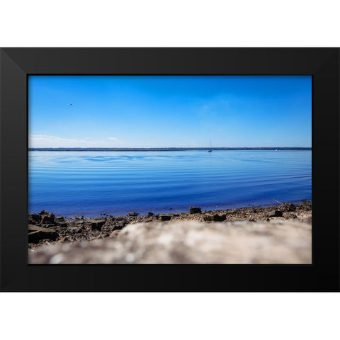 Ripples Black Modern Wood Framed Art Print by Malone, Will