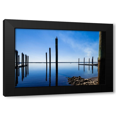 Ripples 2 Black Modern Wood Framed Art Print by Malone, Will