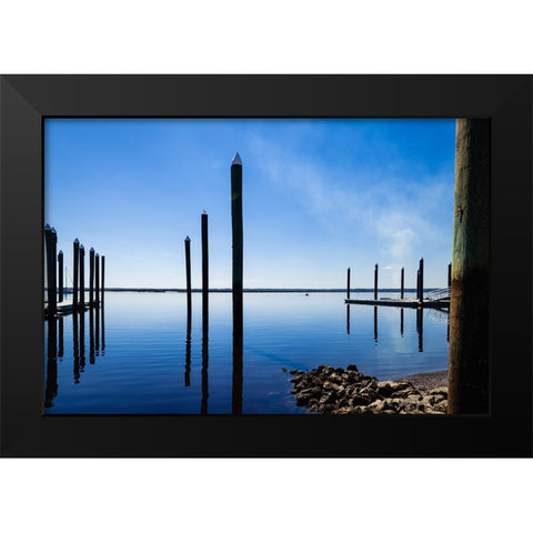 Ripples 2 Black Modern Wood Framed Art Print by Malone, Will