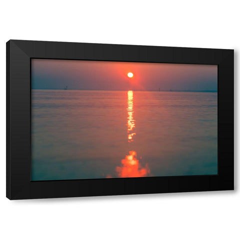 The Red Sun Black Modern Wood Framed Art Print by Malone, Will