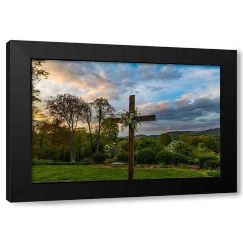 Cashiers Cross Black Modern Wood Framed Art Print with Double Matting by Malone, Will