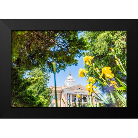 Henderson County Courthouse Black Modern Wood Framed Art Print by Malone, Will