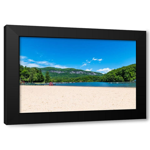 Lake Lure Beach Black Modern Wood Framed Art Print with Double Matting by Malone, Will