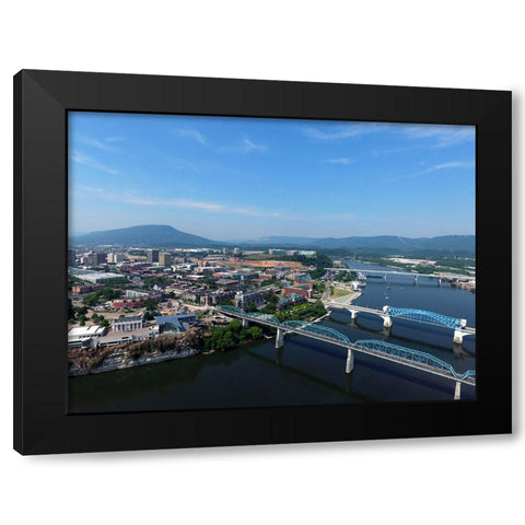 Chattanooga Aerial Black Modern Wood Framed Art Print by Malone, Will