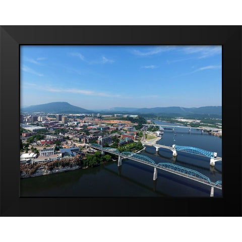 Chattanooga Aerial Black Modern Wood Framed Art Print by Malone, Will