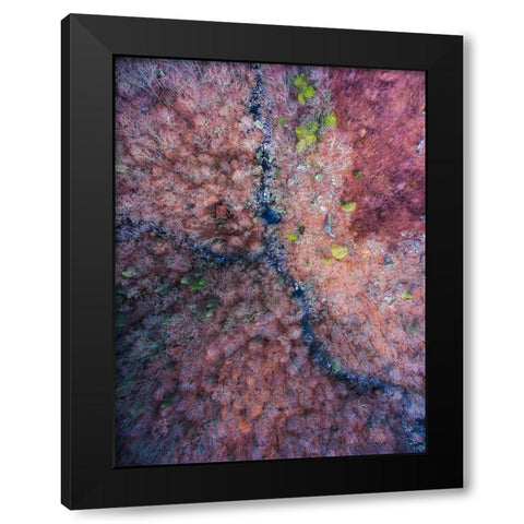 Signal Mountain Aerial  Black Modern Wood Framed Art Print by Malone, Will