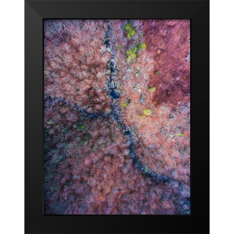 Signal Mountain Aerial  Black Modern Wood Framed Art Print by Malone, Will