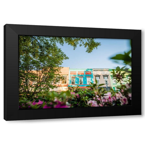 Downtown Morning Black Modern Wood Framed Art Print by Malone, Will