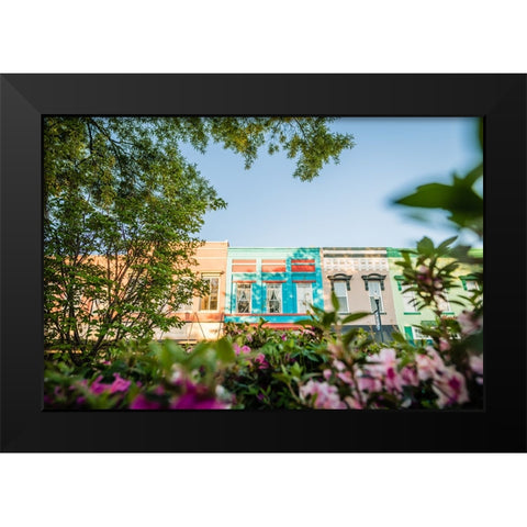 Downtown Morning Black Modern Wood Framed Art Print by Malone, Will