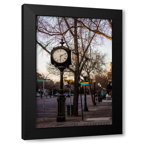 Aiken Clock Black Modern Wood Framed Art Print with Double Matting by Malone, Will
