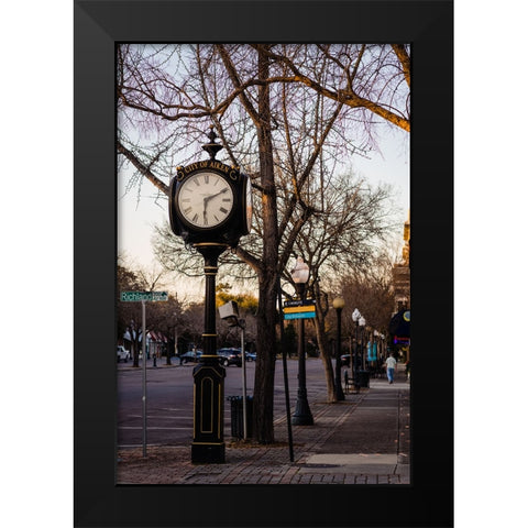 Aiken Clock Black Modern Wood Framed Art Print by Malone, Will
