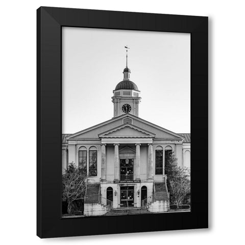 Aiken Courthouse Monochrome Black Modern Wood Framed Art Print by Malone, Will