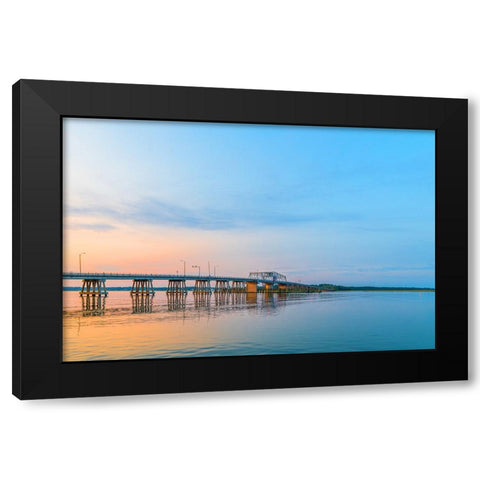 Beaufort Bridge Black Modern Wood Framed Art Print with Double Matting by Malone, Will