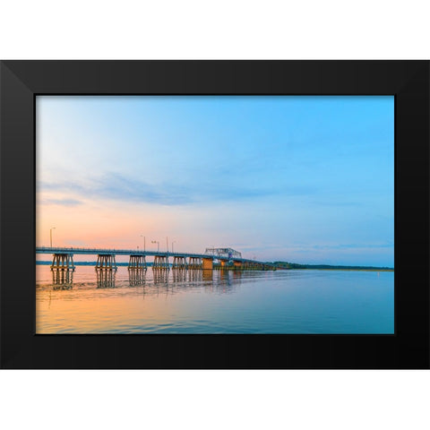 Beaufort Bridge Black Modern Wood Framed Art Print by Malone, Will