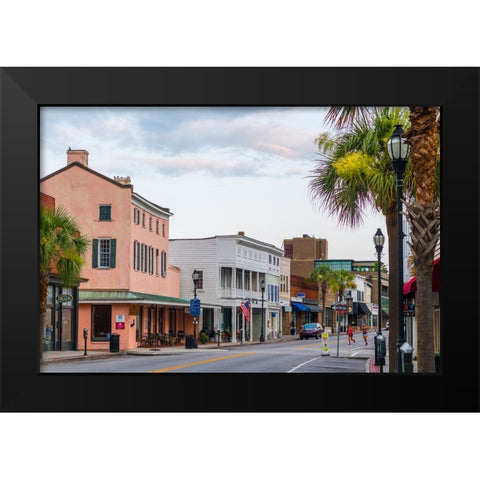 Downtown Beaufort Morning 3 Black Modern Wood Framed Art Print by Malone, Will