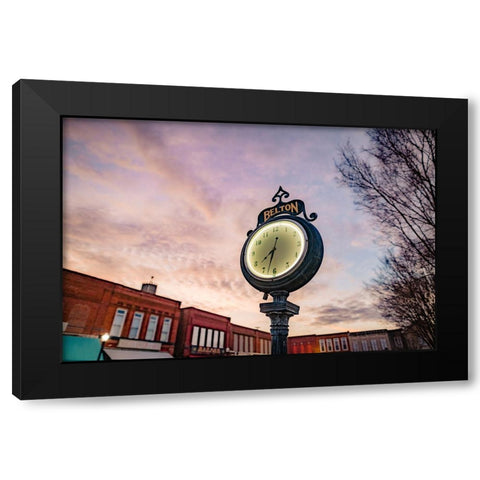 Belton Clock Black Modern Wood Framed Art Print with Double Matting by Malone, Will