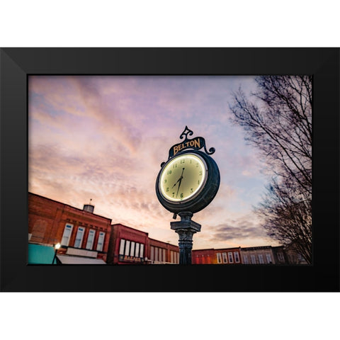 Belton Clock Black Modern Wood Framed Art Print by Malone, Will