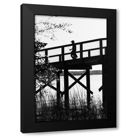 Fishin Black Modern Wood Framed Art Print with Double Matting by Malone, Will