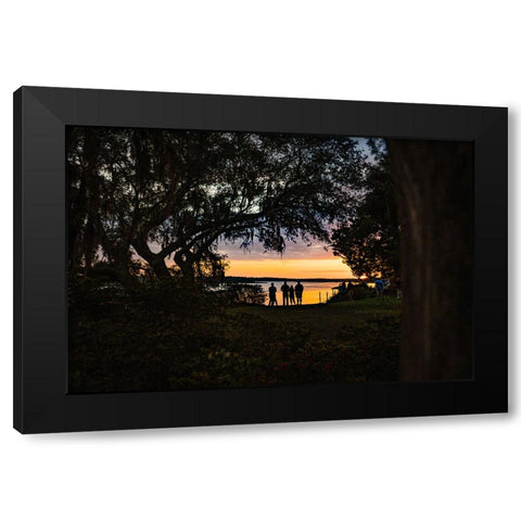 Sunset Spectators Black Modern Wood Framed Art Print with Double Matting by Malone, Will