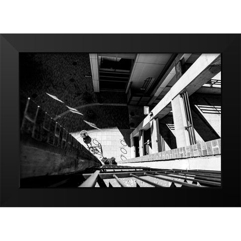 Look Down Black Modern Wood Framed Art Print by Malone, Will