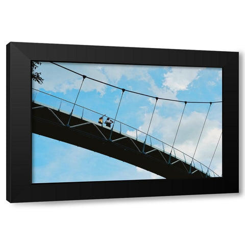 Suspension Bridge Sky Black Modern Wood Framed Art Print with Double Matting by Malone, Will